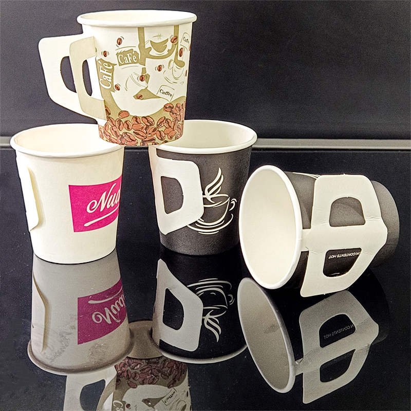 Paper cups with handle